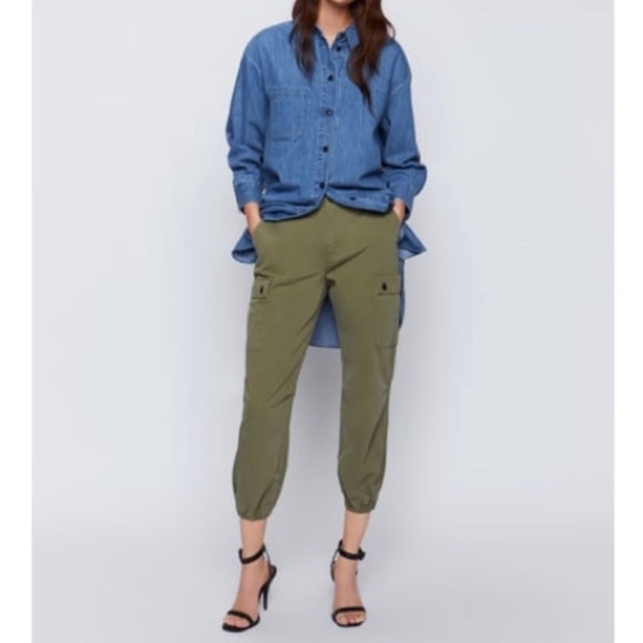 Zara Pants - Zara khaki ZW premium cargo pants